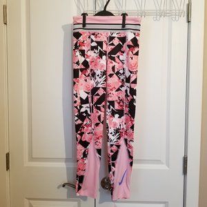 Nike One Big Girl's Training Tights Pink/Royal Pulse Large